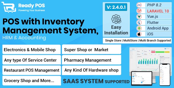 Ready POS - POS with Inventory Management System Ready POS - POS with Inventory Management System, HRM & Accounting | POS SAAS - Image 1