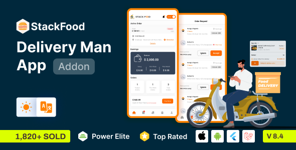 StackFood Multi Restaurant - Food Ordering Delivery Man App v.8.4 StackFood Multi Restaurant - Food Ordering Delivery Man App v.8.4 Nulled Free Download